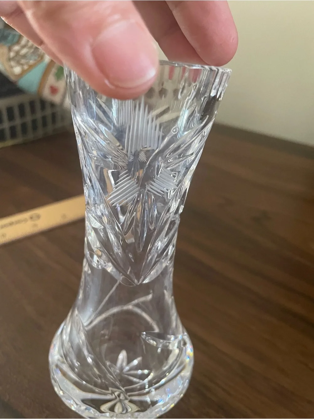 Clear Cut Crystal Bud Vase - Clear